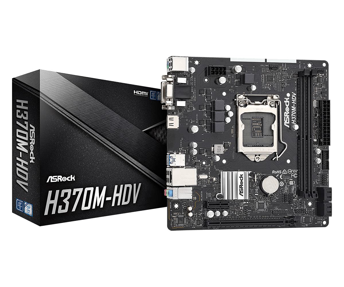 71MksVjap-S._SL1200_ ASRock H370M-HDV Micro-ATX Motherboard With LGA1151, DDR4 and USB 3.2 Support - Image 1
