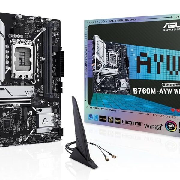 ASUS B760M-AYW WiFi DDR5 Micro-ATX Motherboard With Intel LGA1700