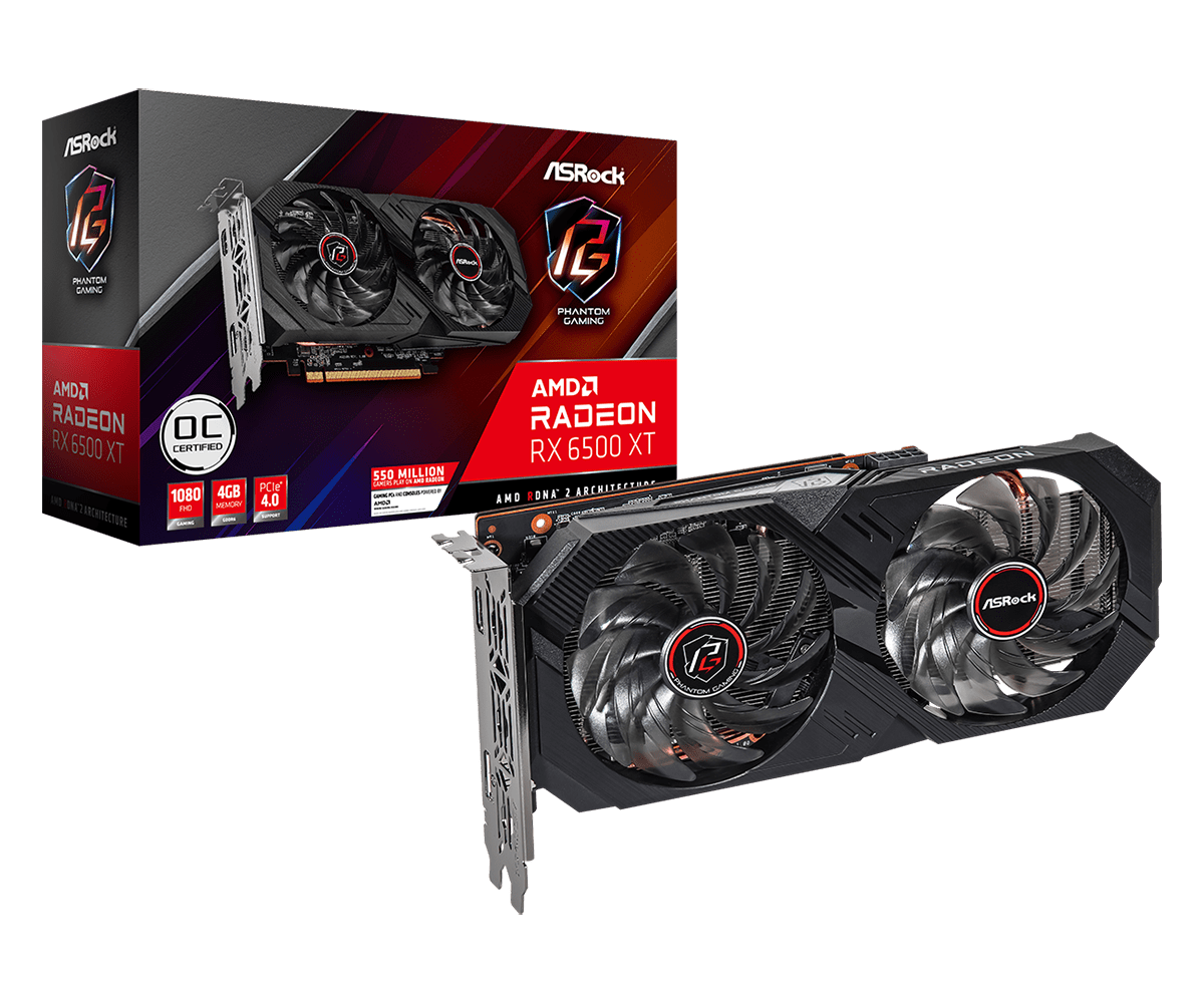 AsRock Phantom RX 6500 XT Radeon 4GB AsRock Phantom RX 6500 XT Radeon 4GB