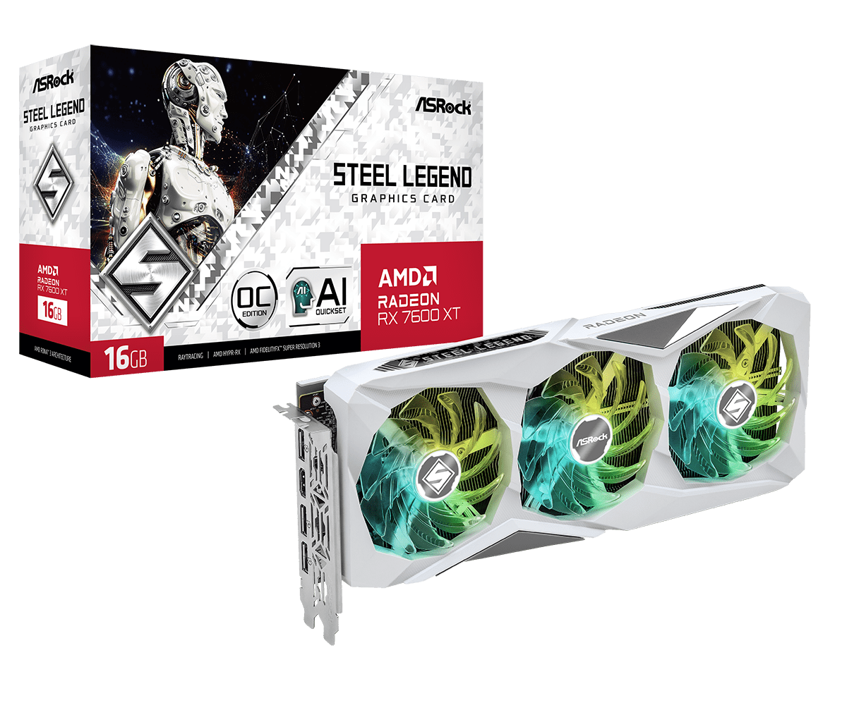 AsRock RX7600 XT Steel Legend 16GB AsRock RX7600 XT Steel Legend 16GB