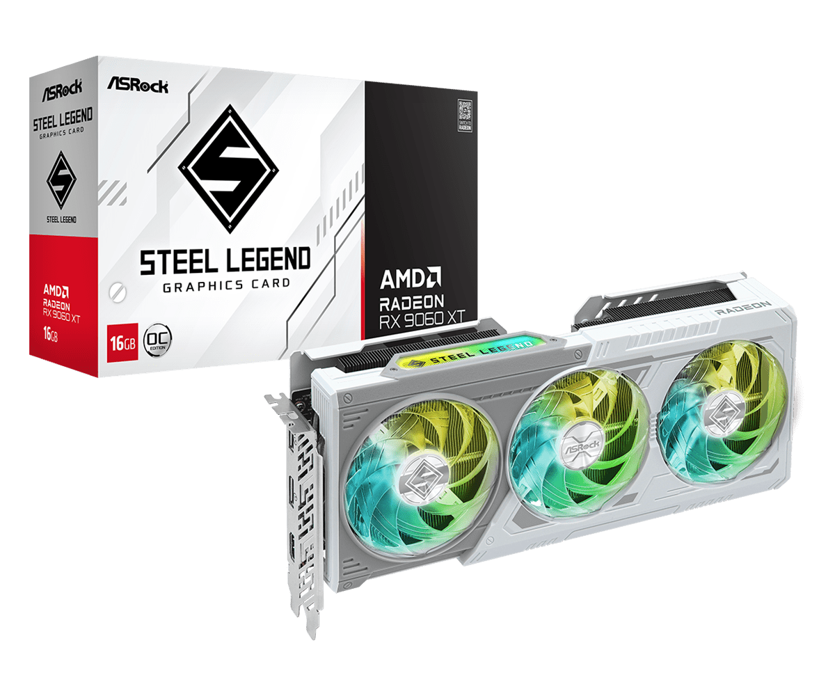 AsRock Radeon RX 9060 XT Steel Legend 16GB OC Edition