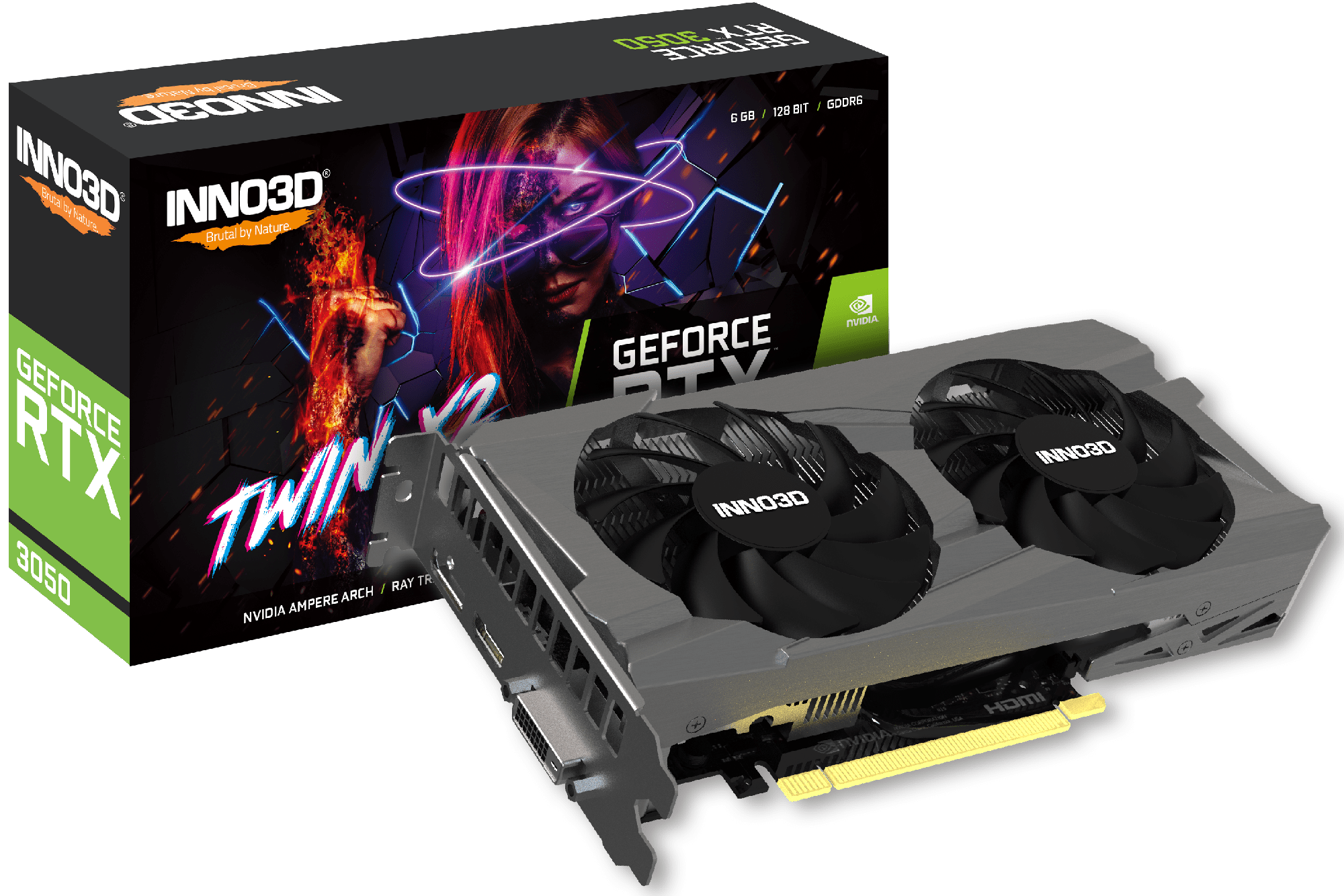 INNO3D GeForce RTX 3050 6GB Twin X2 Graphics Card INNO3D GeForce RTX 3050 6GB Twin X2 Graphics Card