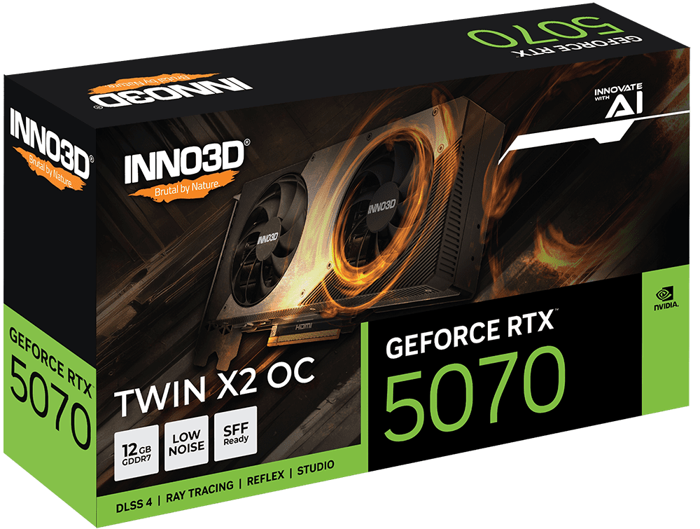 INNO3D GeForce RTX 5070 Twin X2 OC 12GB Graphics Card 1 INNO3D GeForce RTX 5070 Twin X2 OC 12GB Graphics Card 1