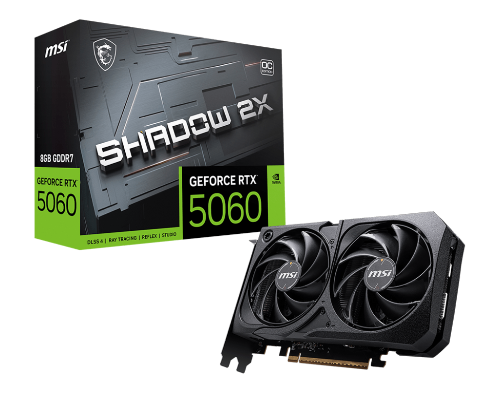 MSI GeForce RTX 5060 8G Shadow 2X OC Graphics Card MSI GeForce RTX 5060 8G Shadow 2X OC Graphics Card