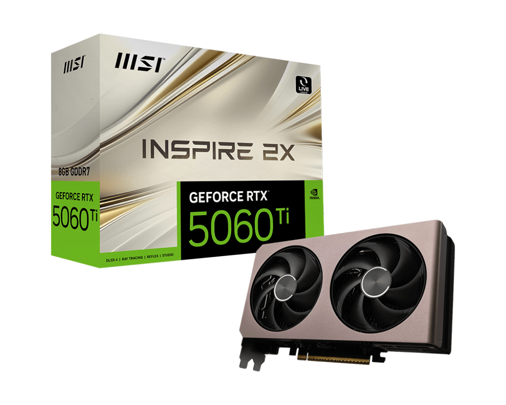 MSI GeForce RTX 5060 Ti 8G Inspire 2X Graphics Card MSI GeForce RTX 5060 Ti 8G Inspire 2X Graphics Card