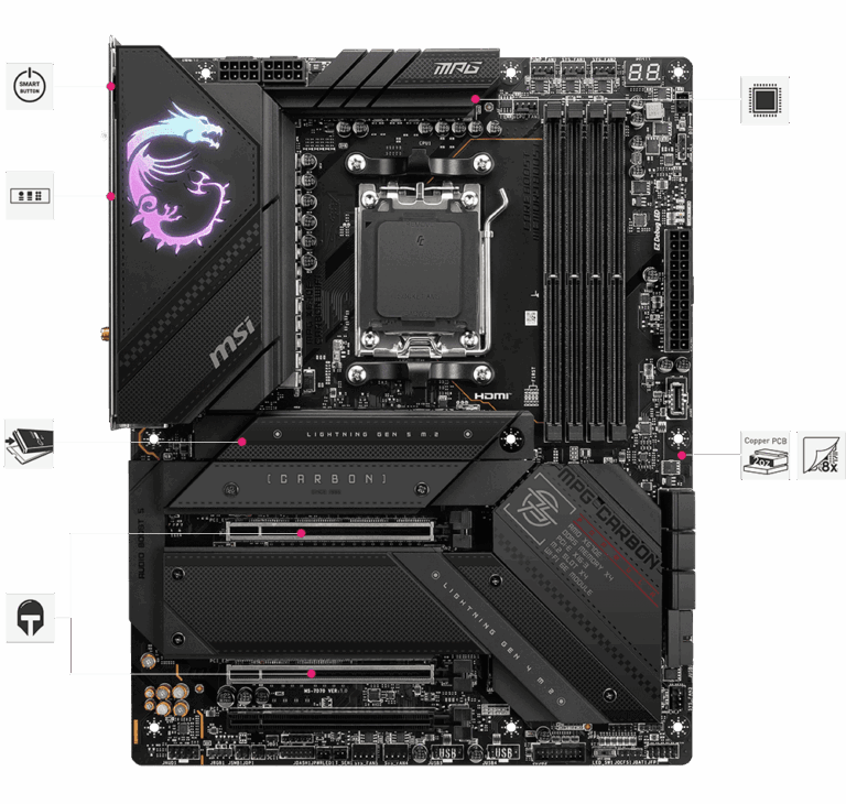 MSI MPG X670E Carbon WiFi Motherboard 5