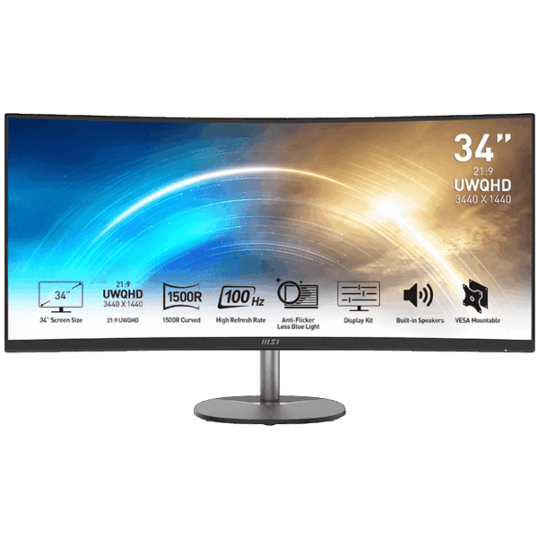 MSI Pro MP341CQ Black Computer Monitor
