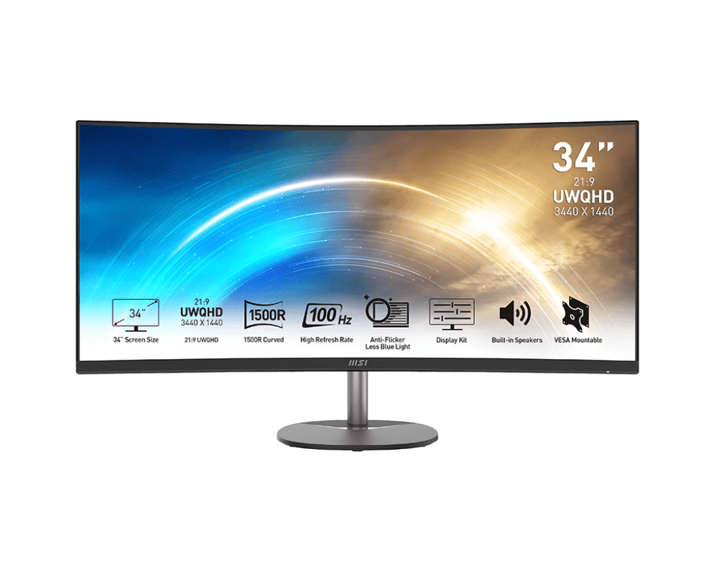 MSI Pro MP341CQ Black Computer Monitor MSI Pro MP341CQ Black Computer Monitor