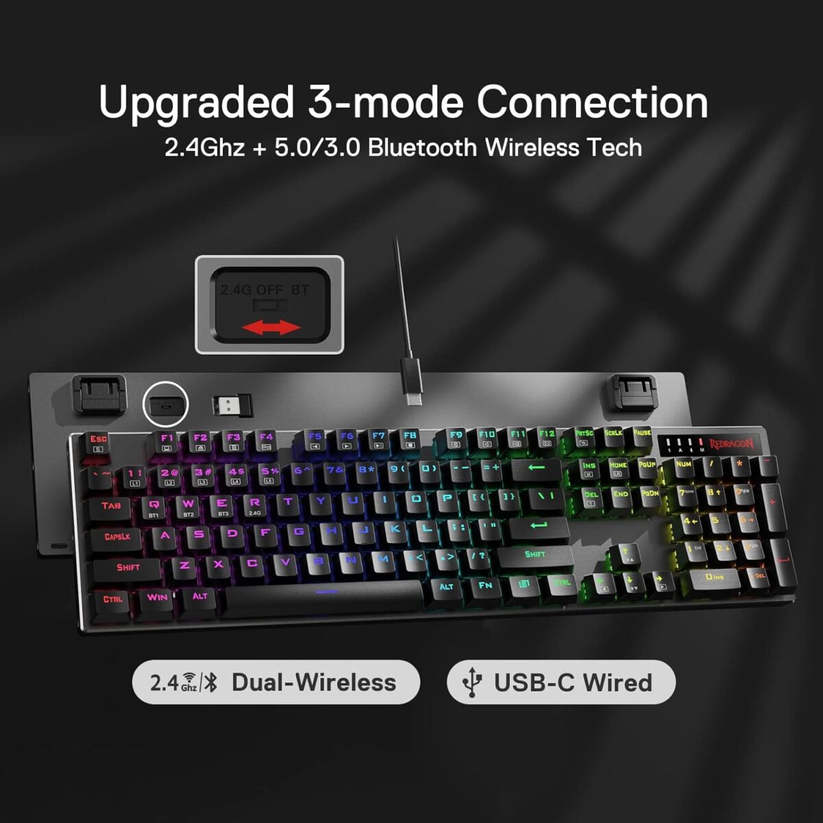 Redragon Dharma Pro K556 Pro Bluetooth Keyboard 1