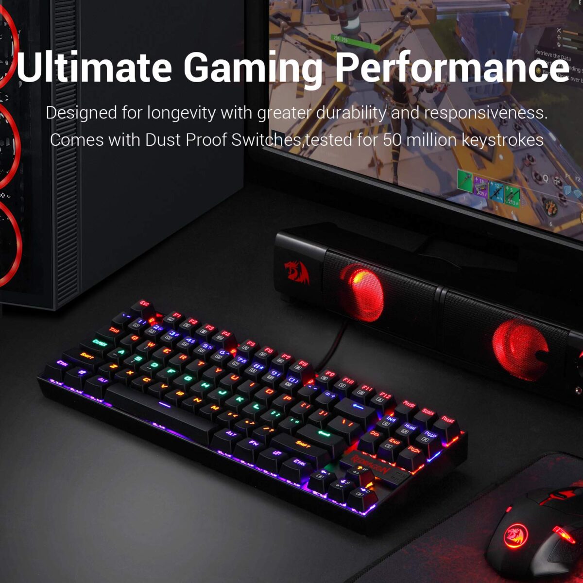 Redragon Vara K551 104 Rainbow Black 1