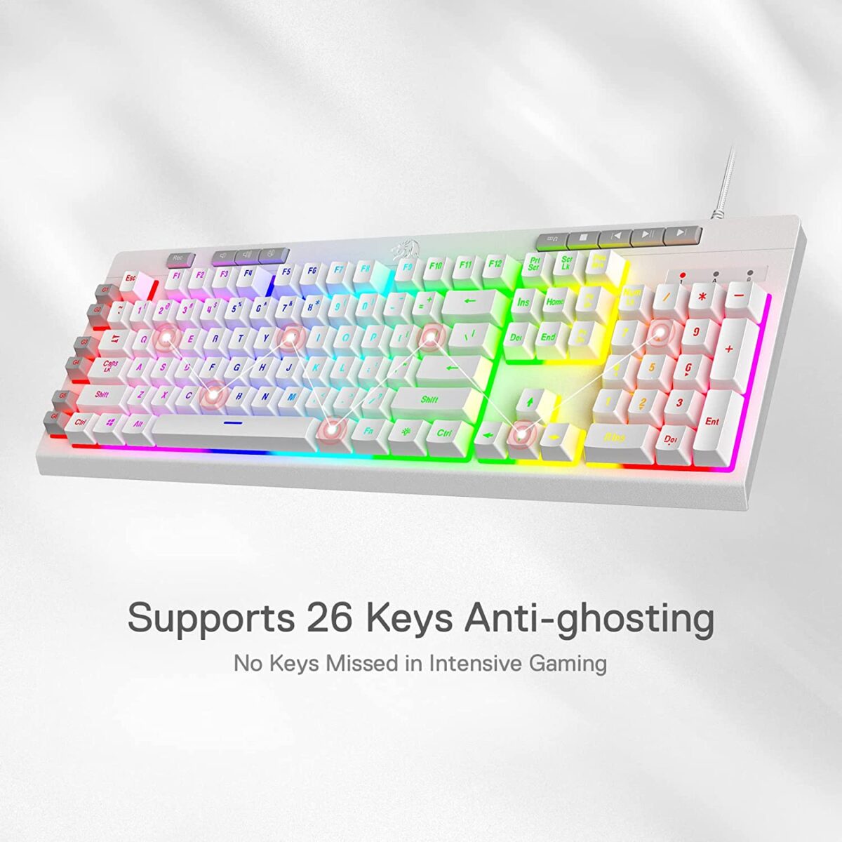 Shiva K512 Wired Membrane Keyboard White 7