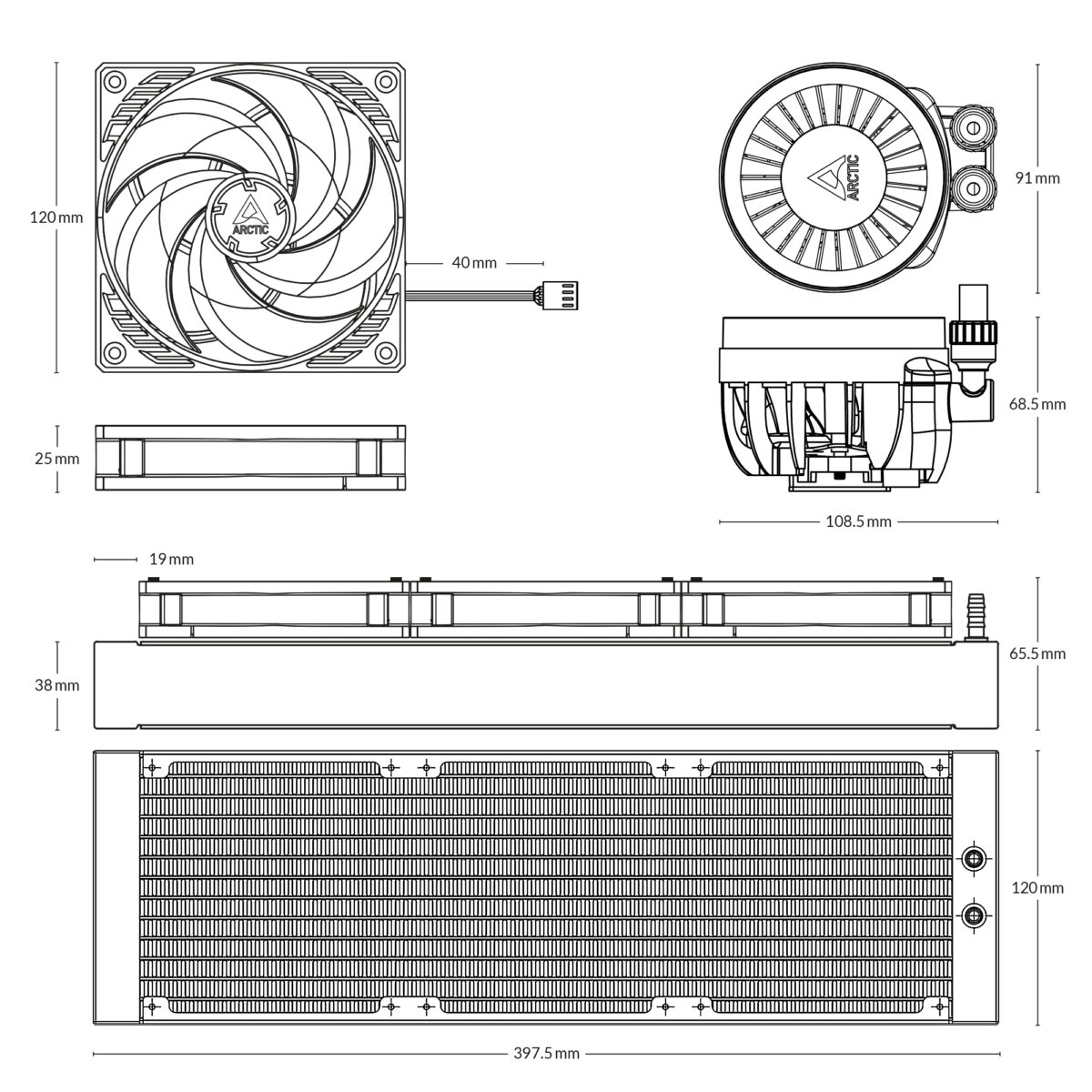 Arctic Liquid Freezer III 360 Non RGB CPU Cooler 5 1