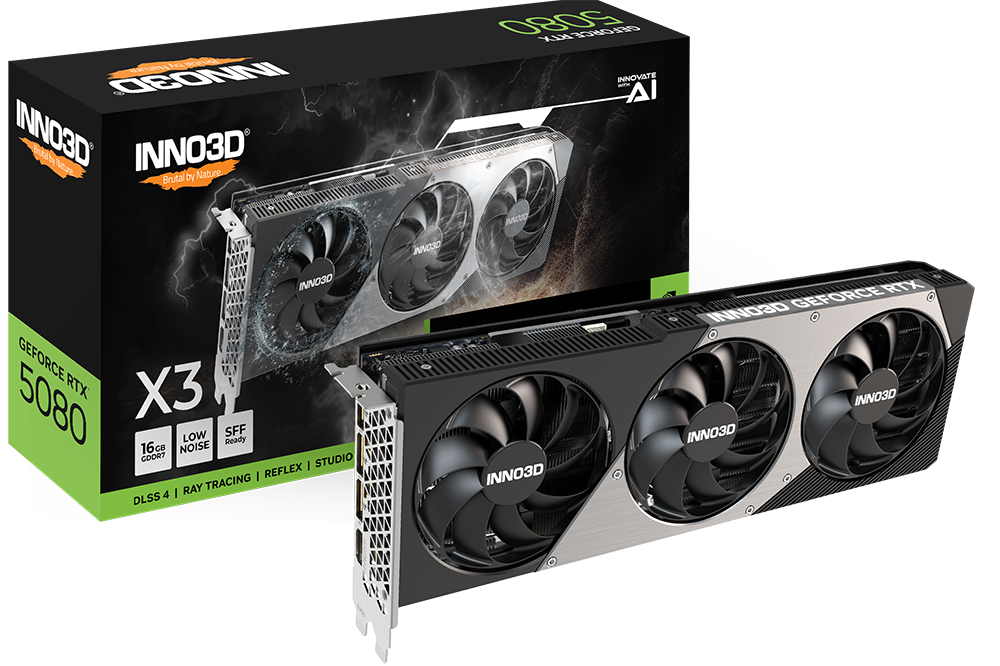 INNO3D GeForce RTX 5080 X3 16GB GDDR7 Graphics Card INNO3D GeForce RTX 5080 X3 16GB GDDR7 Graphics Card