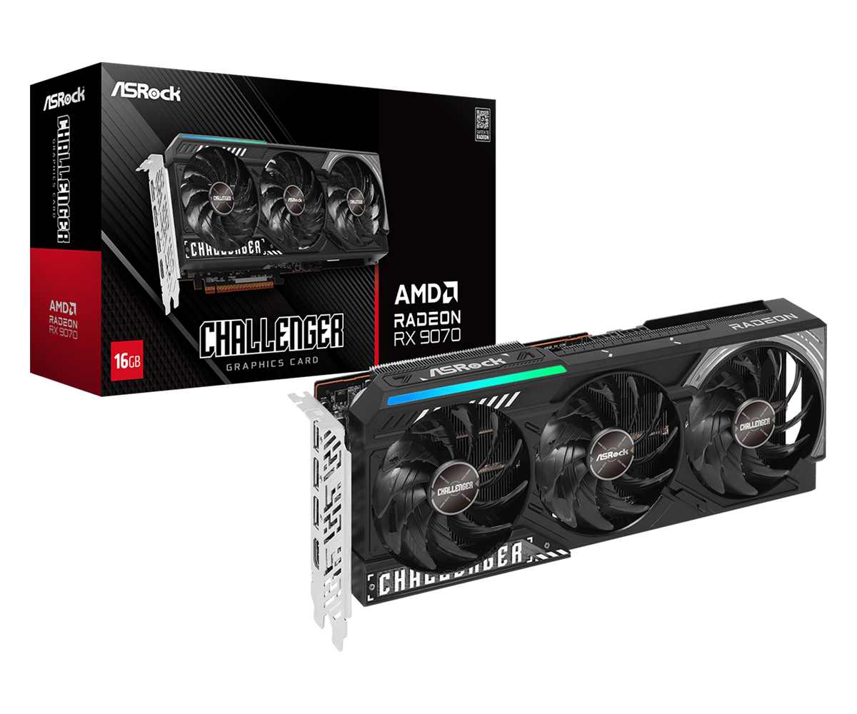 AsRock AMD Radeon RX 9070 Challenger 16GB Graphics Card AsRock AMD Radeon RX 9070 Challenger 16GB Graphics Card