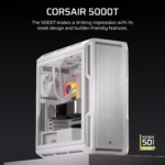 Corsair 5000T Mid Tower White Desktop Cabinet 1