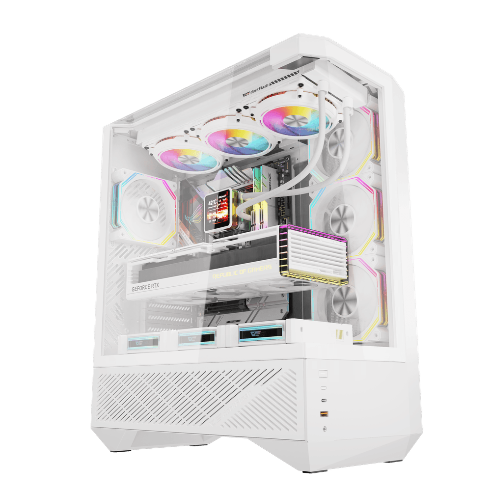 DarkFlash DY460 ATX White Desktop Cabinet 1