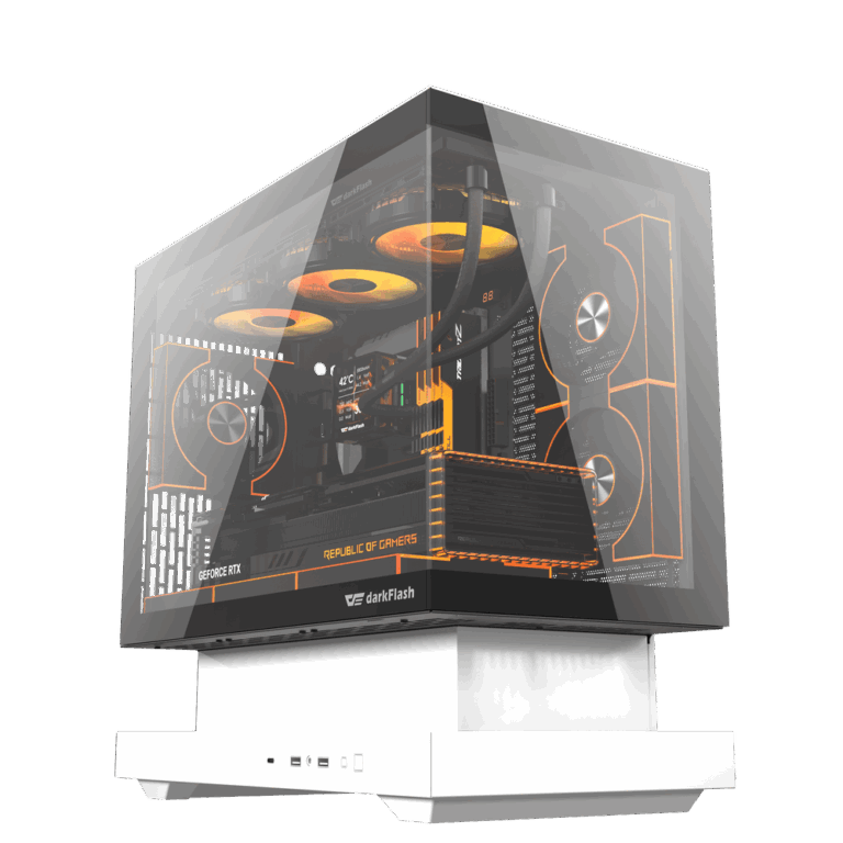 DarkFlash Floatron F1 M ATX White Cabinet 1