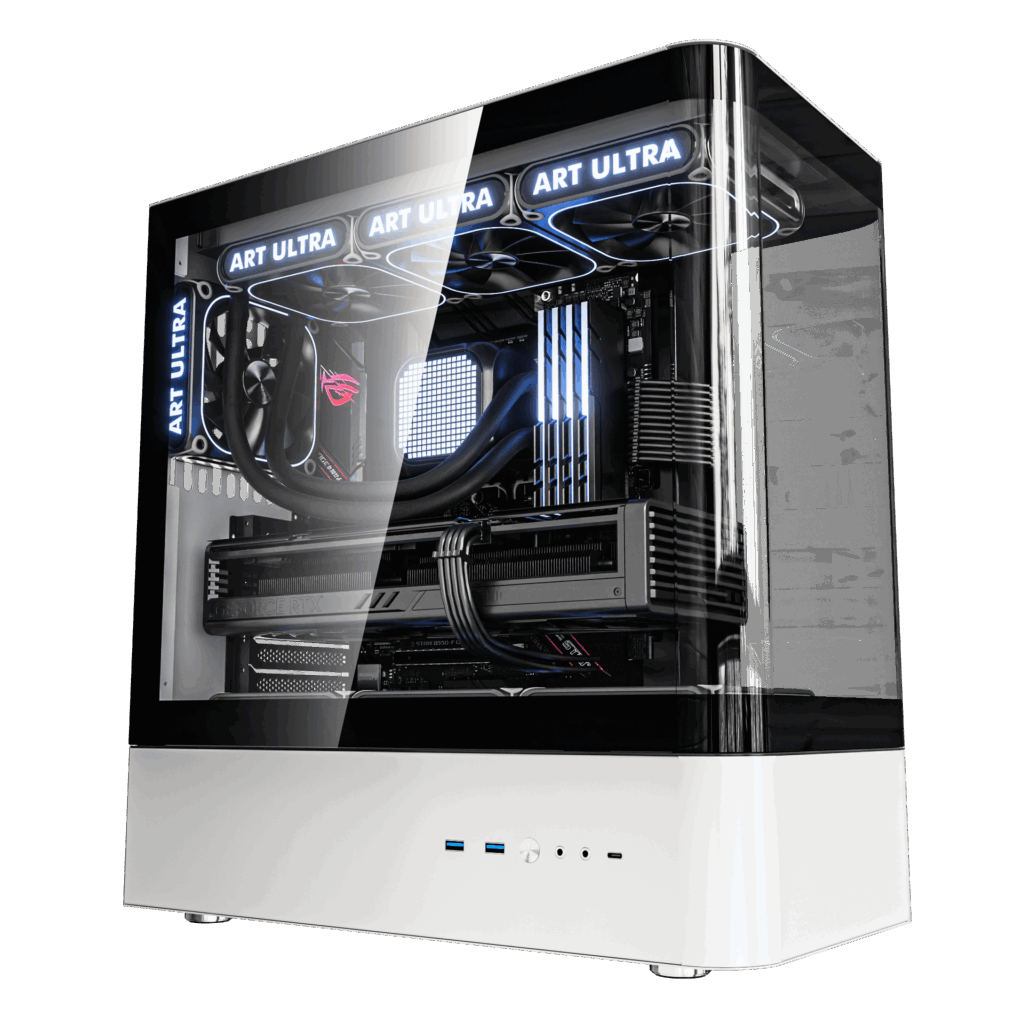 DarkFlash HM1 ATX White Desktop Cabinet 1