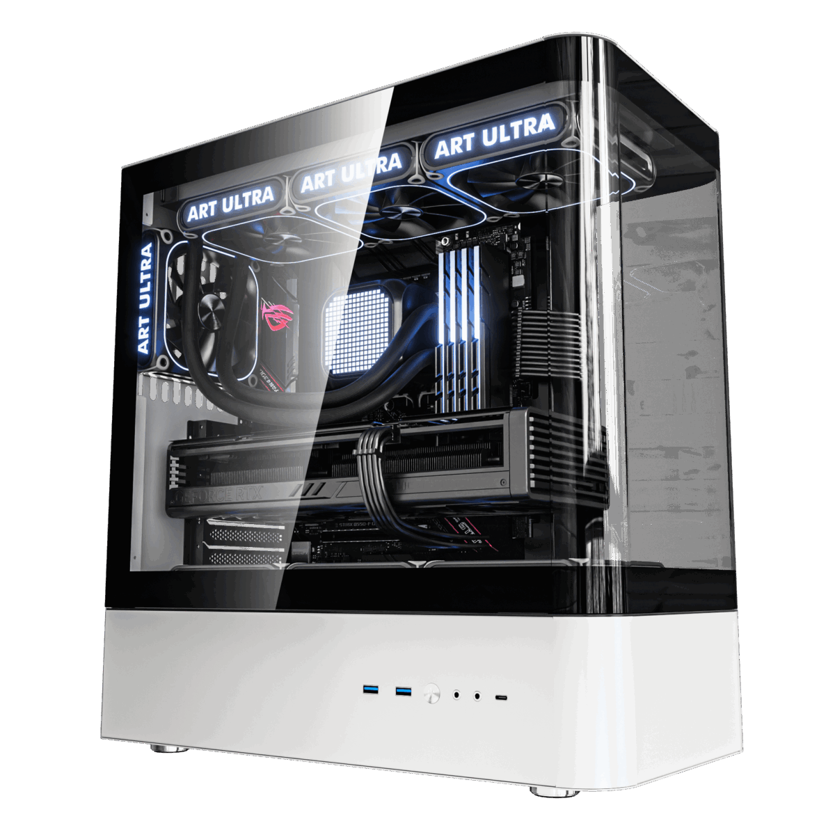 DarkFlash HM1 ATX White Desktop Cabinet 1