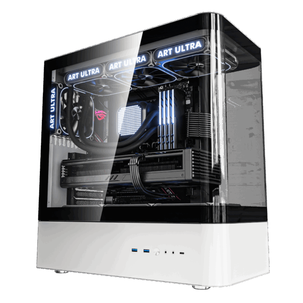 DarkFlash HM1 ATX White Desktop Cabinet 1