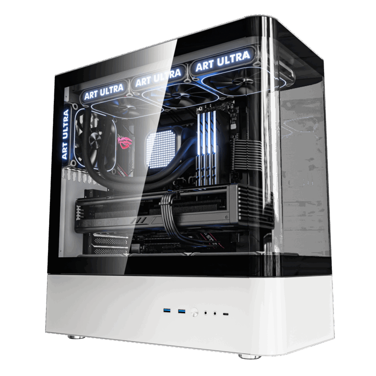 DarkFlash HM1 ATX White Desktop Cabinet 1