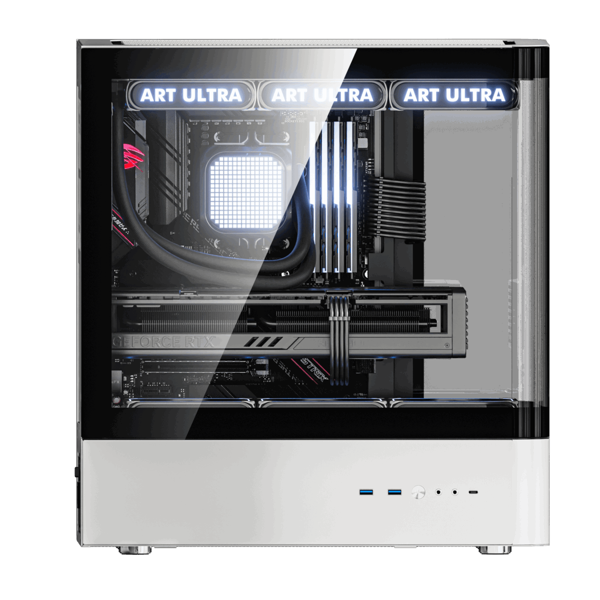 DarkFlash HM1 ATX White Desktop Cabinet 2