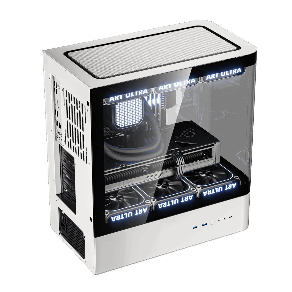 DarkFlash HM1 ATX White Desktop Cabinet 3