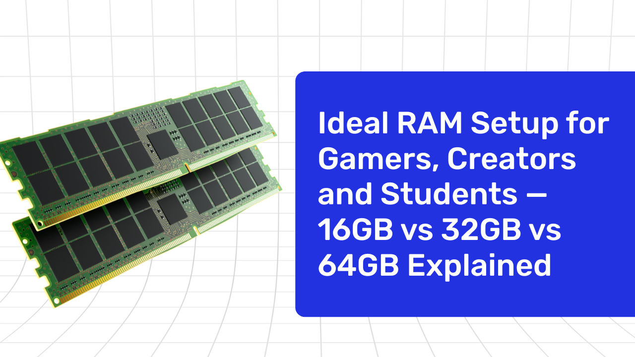 The Ideal RAM Setup for Gamers Creators and Students — 16GB vs 32GB vs 64GB Explained