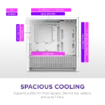NZXT Chassis H3 Flow mATX White Cabinet 4