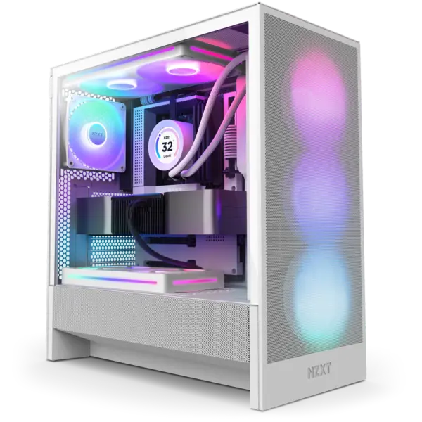 NZXT Chassis H5 Flow RGB mATX White Case 6