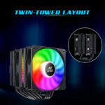 Ant Esports ICE-C621 Dual Tower CPU Air Cooler ARGB Black - Image 2