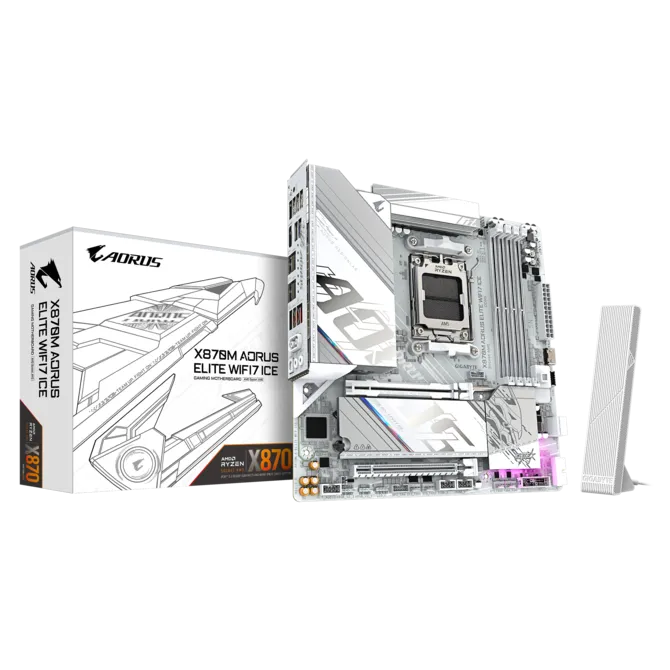 Gigabyte X870M Aorus Elite WiFi7 ICE Gaming Motherboard