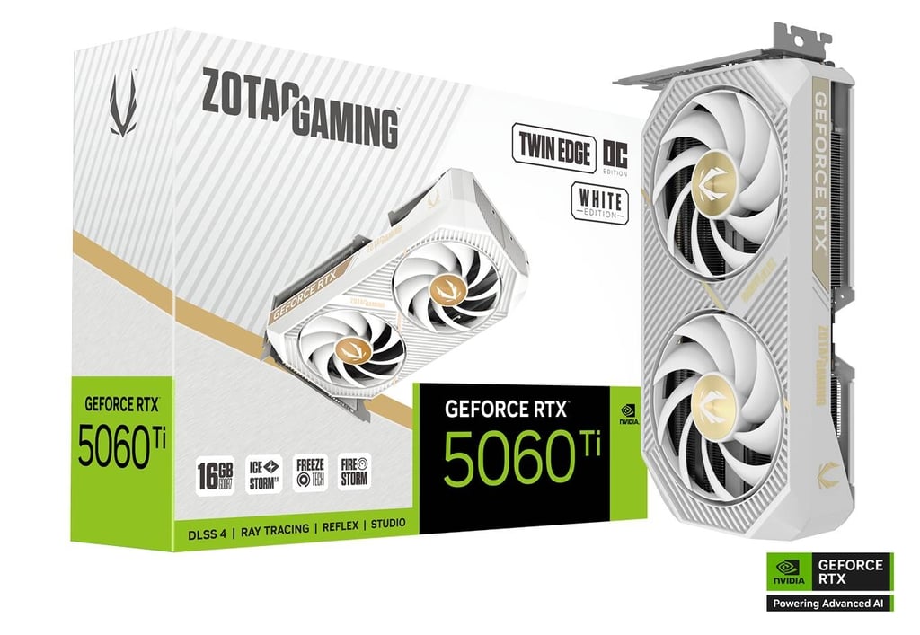ZOTAC GAMING GeForce RTX 5060 Ti 16GB Twin Edge OC White Edition ZOTAC RTX 5060 Ti 16GB Twin Edge OC White Edition