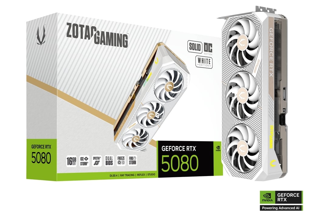 ZOTAC GeForce RTX 5080 Solid OC White ZOTAC GeForce RTX 5080 Solid OC White