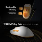 Cosmic Byte Aether Tri Mode White Gaming Mouse, PixArt 3311 Sensor, Optical Switches, Replaceable Battery - Image 6