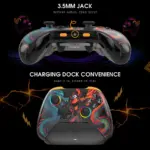 Cosmic Byte Drakon Tri Mode Controller with Charging Dock Case, TMR Joysticks, Mechanical Buttons, Gyro, RGB for PC, iOS & Android - Image 5