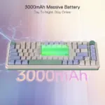 Redragon K673 PRO 75% Wireless Gasket RGB Gaming Keyboard, 3-Modes 81 Keys Compact Mechanical Keyboard w/Hot-Swap Socket, Dedicated Knob Control & Sound Absorbing Pads, Linear Red Switch|Vintage Blue - Image 3