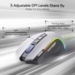 Redragon M612 PRO RGB Gaming Mouse, 8000 DPI Wired/Wireless Optical Gamer Mouse with 9 Programmable Buttons & 7 Backlit Modes, BT & 2.4G Wireless, Software Supports DIY Keybinds Rapid Fire Button - Image 6