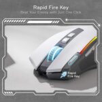 Redragon M612 PRO RGB Gaming Mouse, 8000 DPI Wired/Wireless Optical Gamer Mouse with 9 Programmable Buttons & 7 Backlit Modes, BT & 2.4G Wireless, Software Supports DIY Keybinds Rapid Fire Button - Image 4