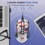 Redragon M612AK PRO RGB Gaming Mouse, 8000 DPI Wired/Wireless Optical Mouse with 9 Programmable Buttons & 7 Backlit Modes, BT & 2.4G Wireless, Software Supports DIY Keybinds Rapid Fire Button - Image 8
