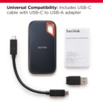 Sandisk Extreme 8TB Portable External SSD, 1050MB/s R, 1000MB/s W, 3m Drop Protection, IP65 Water/dust Resistant, PC,MAC & TypeC Smartphone Compatible, 5Y Warranty, Black Color - Image 5