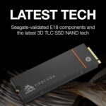 Seagate FireCuda 530 4TB Internal Solid State Drive - m.2 PCIe Gen4 4 NVMe 1.4, Transfer speeds up to 7300MB/s, 3D TLC NAND, 5100 TBW, 1.8M MTBF, Heatsink, with Rescue Services (ZP4000GM3A023), Black - Image 4