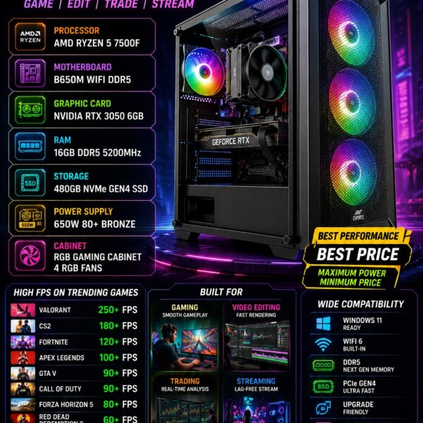 AR Fusion X 7500F Pre Build PC
