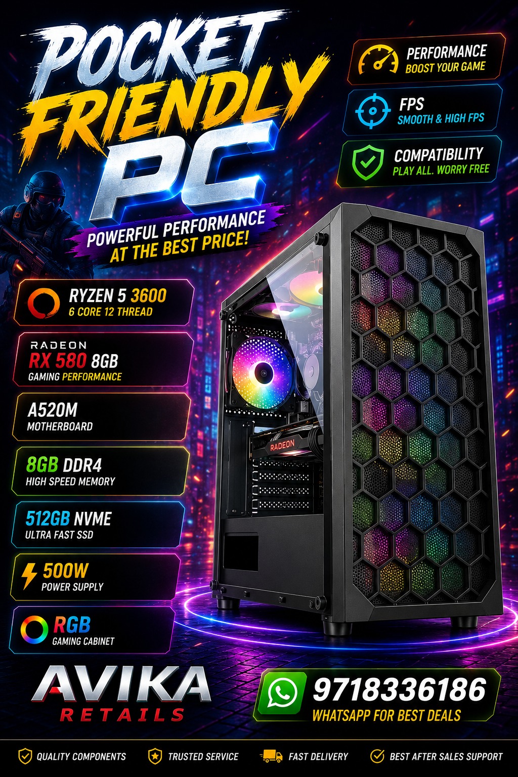 AR Predator 3600 Pre Build Gaming PC AR Predator 3600 Pre Build Gaming PC