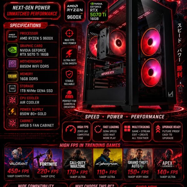 AR Redline Beast Pre Build Gaming PC