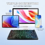 AULA F75 75% Side Engraved Tri Mode TKL 80 Keys Wireless Mechanical Gaming Keyboard With Knob | 4000mAh Battery, South-Facing RGB Backlit Pre-Lubed Hot Swappable | Black Contour - Star Vector Switches - Image 7