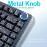 AULA F75 75% Side Engraved Tri Mode TKL 80 Keys Wireless Mechanical Gaming Keyboard With Knob | 4000mAh Battery, South-Facing RGB Backlit Pre-Lubed Hot Swappable | Black Contour - Star Vector Switches - Image 6