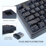 AULA F75 75% Side Engraved Tri Mode TKL 80 Keys Wireless Mechanical Gaming Keyboard With Knob | 4000mAh Battery, South-Facing RGB Backlit Pre-Lubed Hot Swappable | Black Contour - Star Vector Switches - Image 4