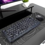 AULA F75 75% Side Engraved Tri Mode TKL 80 Keys Wireless Mechanical Gaming Keyboard With Knob | 4000mAh Battery, South-Facing RGB Backlit Pre-Lubed Hot Swappable | Black Contour - Star Vector Switches - Image 3