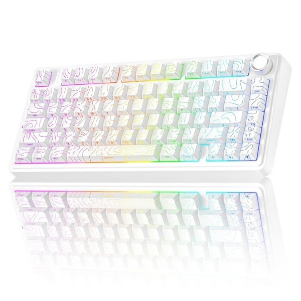 AULA F75 75% Wireless Trio Mode White Keyboard